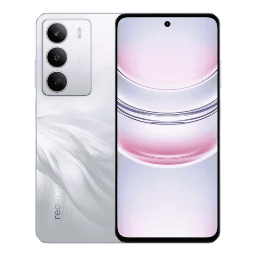 Realme C75 durable smartphone front and back view