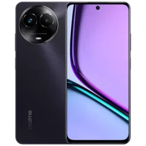 Realme C67 5G smartphone front and rear design in dark purple color