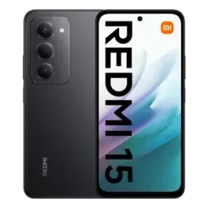 edmi 15 4G smartphone front and back in Midnight Black showing 6.9-inch 144Hz display and 50MP dual rear camera